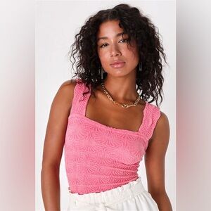 Pink free people love letter cami